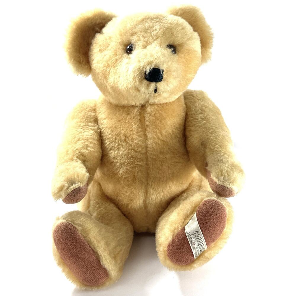 Vintage Carousel Teddy Bear Jointed Plush 12” – Midland, MI USA - Picture 3 of 8